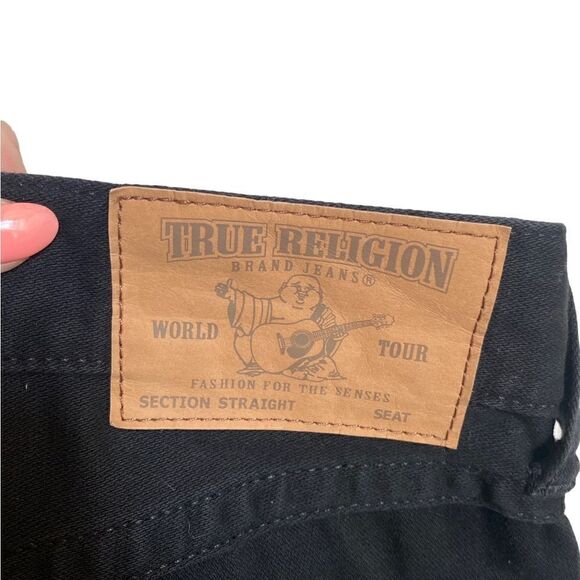 True Religion Ricky Flap Straight Black Jean Short Size 34 - Picture 5 of 9